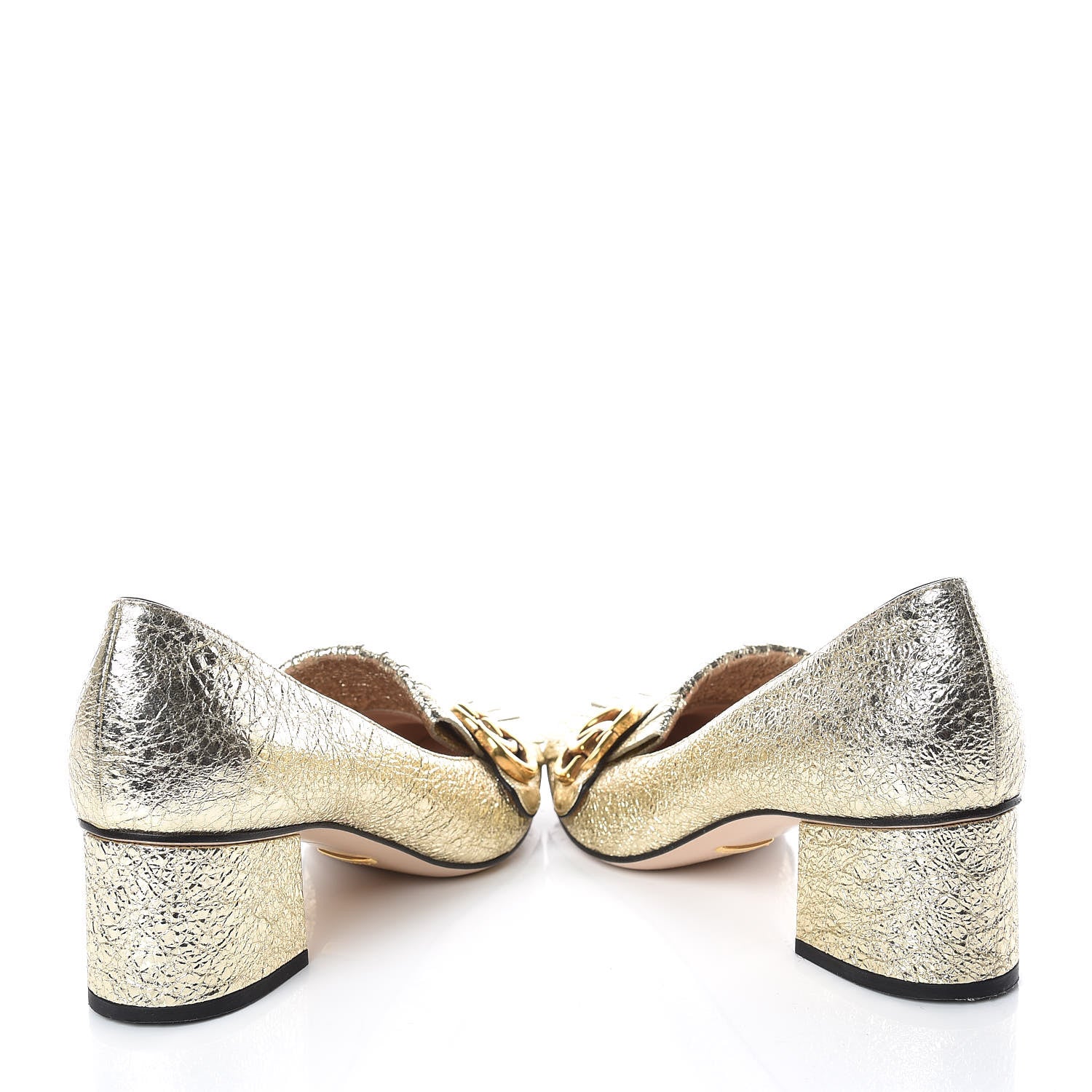 Gucci Galassia GG Marmont Fringe 50mm Loafer Pumps 38.5 Platino 6 of 12