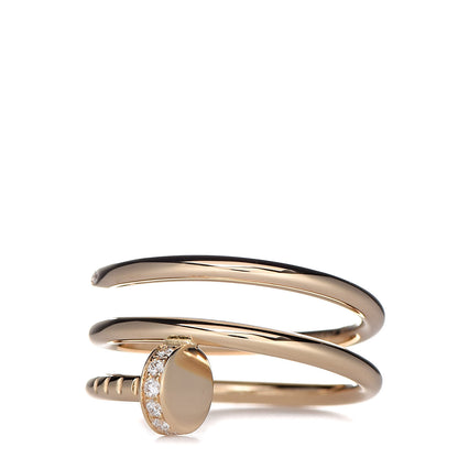 Cartier 18K Yellow Gold Diamond Double Juste Un Clou Ring 50 5.25 3 of 6