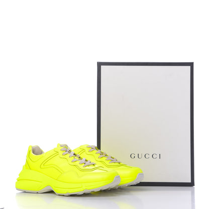 Gucci Calfskin Mens Rhyton Sneakers 9 Yellow Fluo 10 of 10