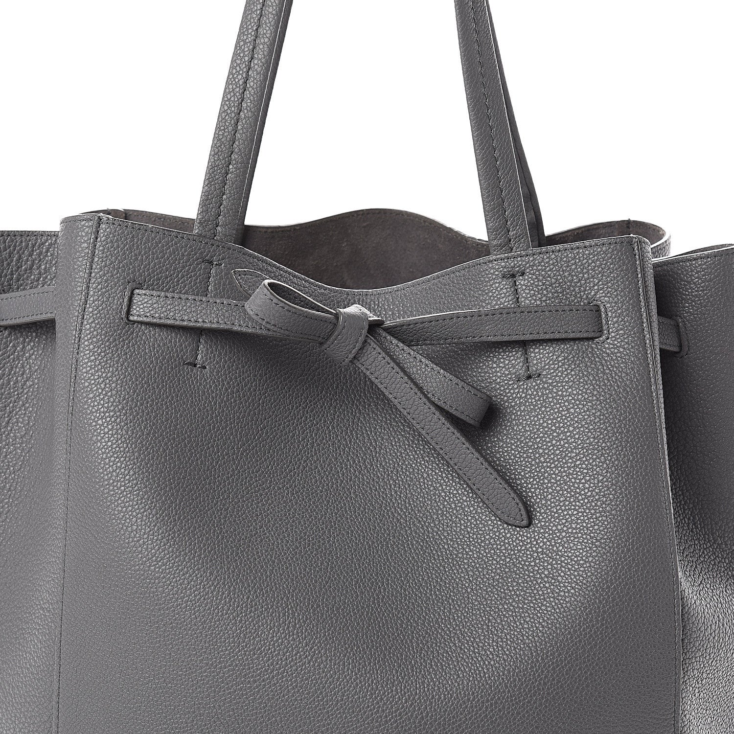 Celine Soft Grained Calfskin Small Belt Cabas Phantom Grey 6 of 8
