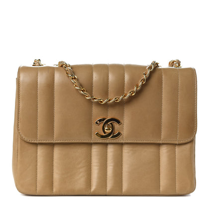 Chanel Lambskin Vertical Quilt Small Single Flap Beige 1 of 11