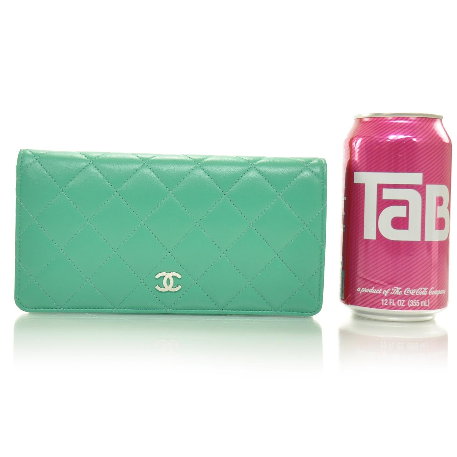 Chanel Calfskin Quilted Large Yen Wallet Menthe Green 2 of 10