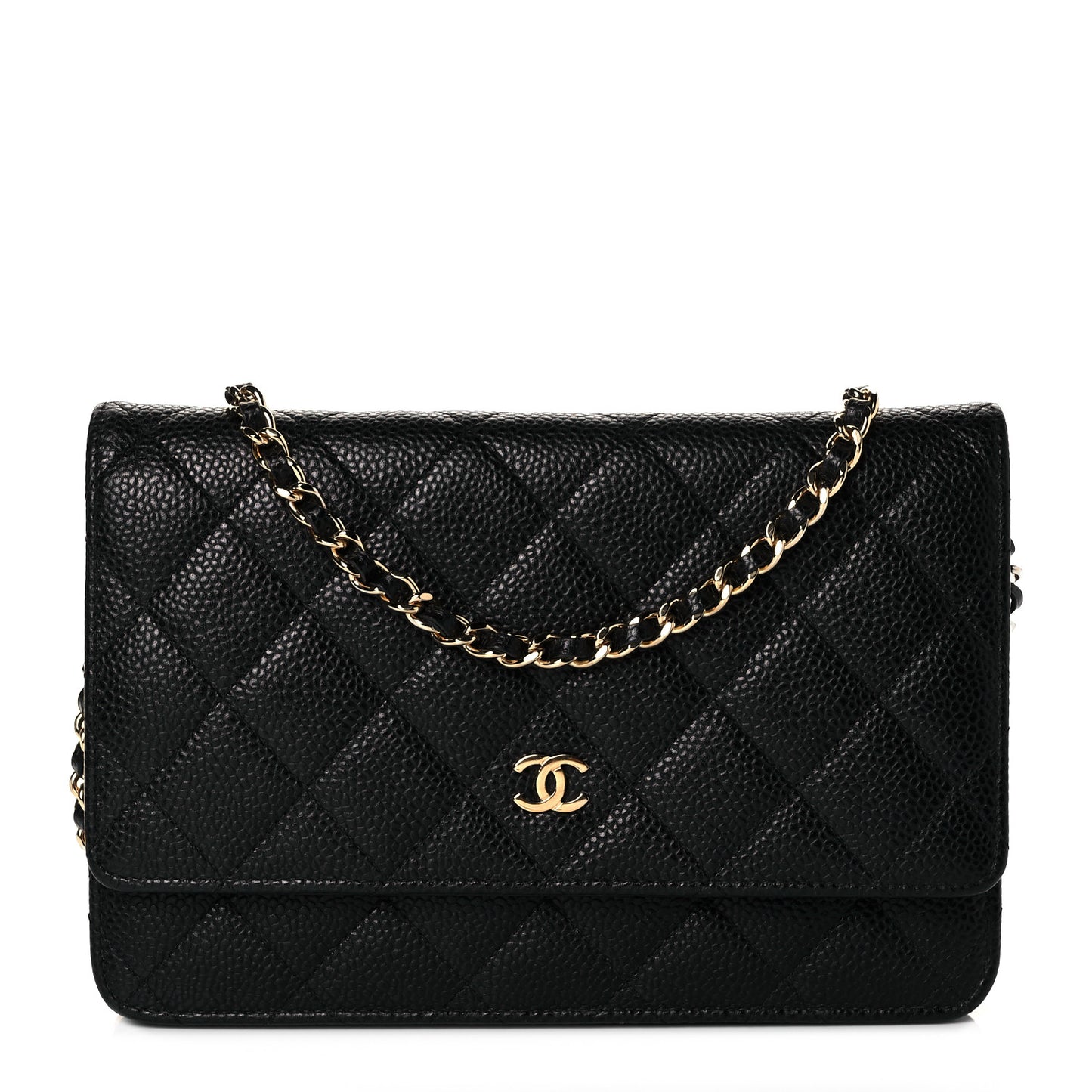 Caviar Quilted Wallet On Chain WOC Black