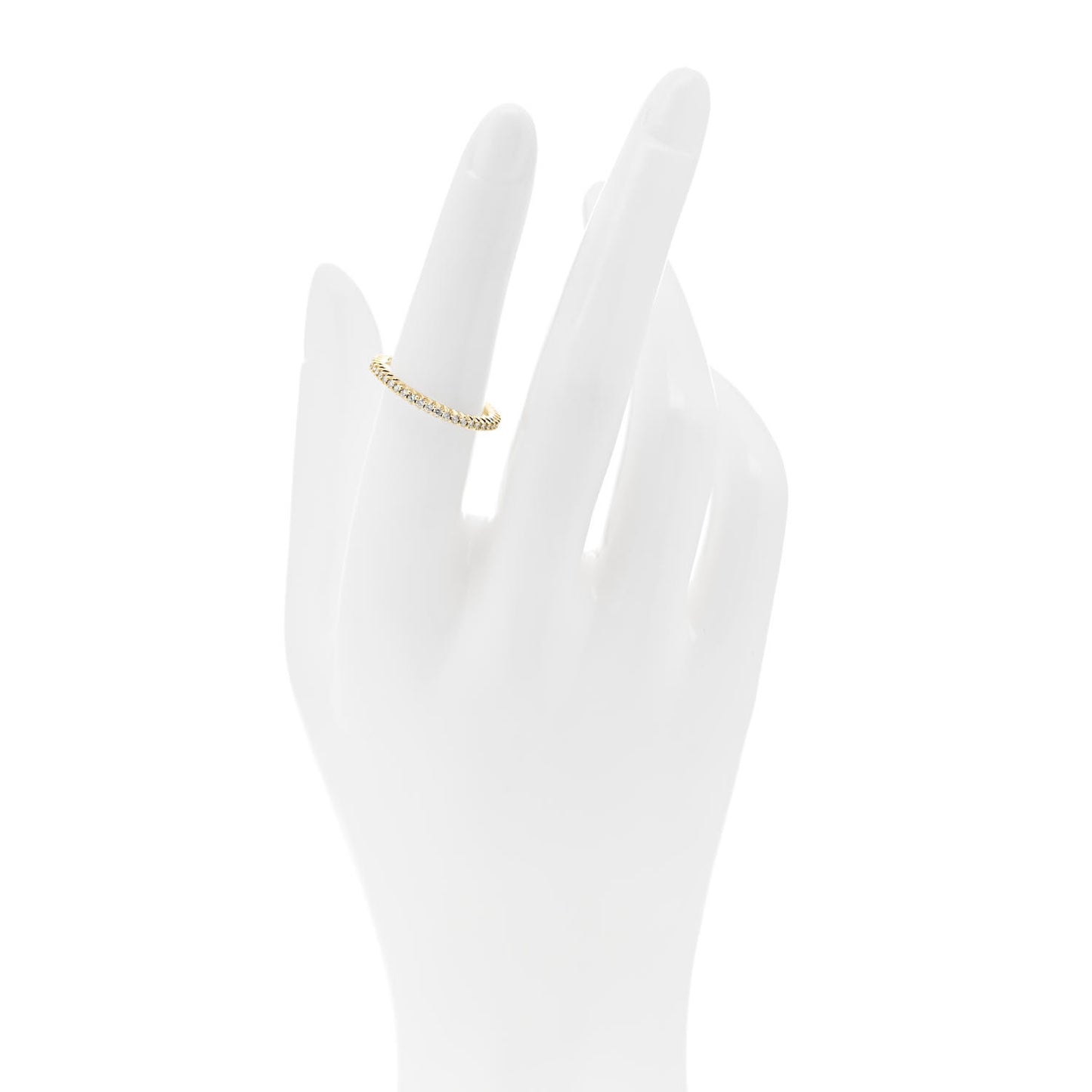 18K Yellow Gold Diamond Micro Pave Eternity Band Ring 52 6