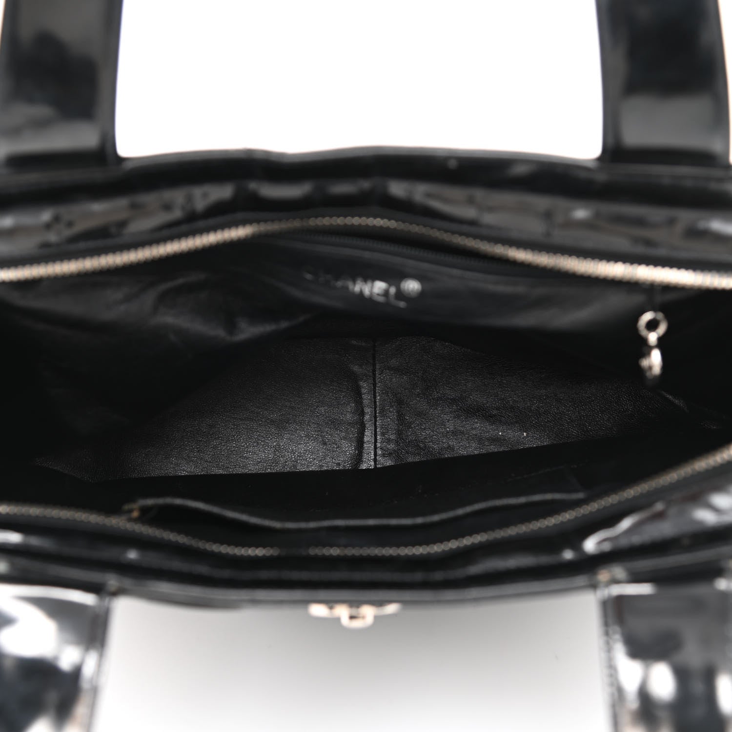 Chanel Patent Quilted Shoulder Bag Black 5 of 16