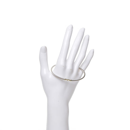 David Yurman Sterling Silver 18K Yellow Gold 3mm Cable Buckle Bracelet 2 of 5
