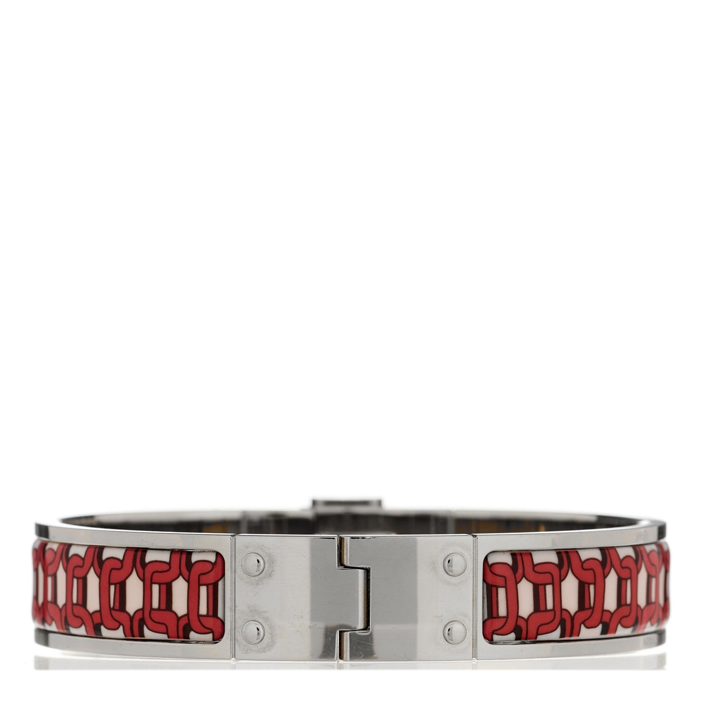 Enamel Printed Narrow Balades Equestres Positif Negatif Hinged Bracelet S