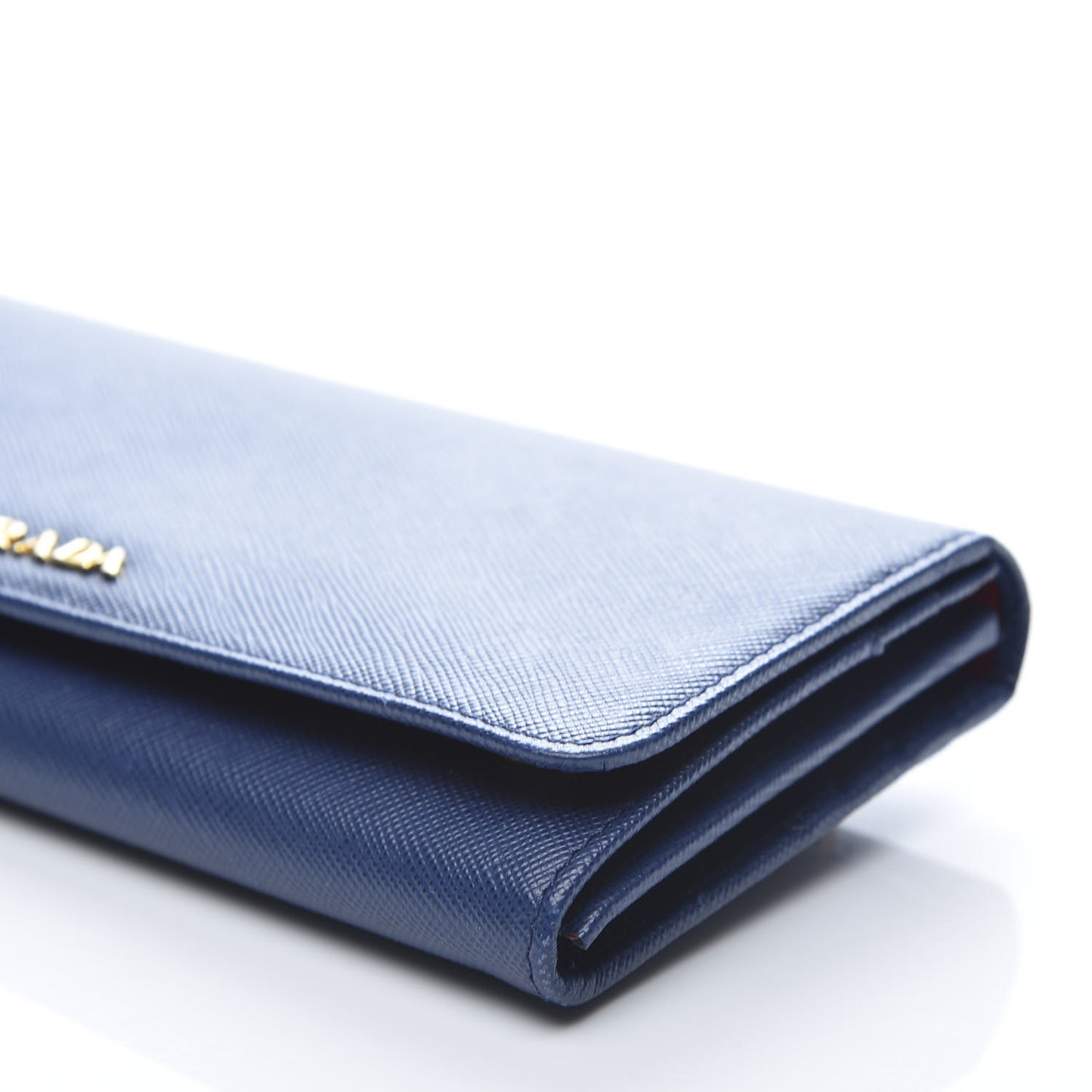 Saffiano Metal Continental Flap Wallet Bluette