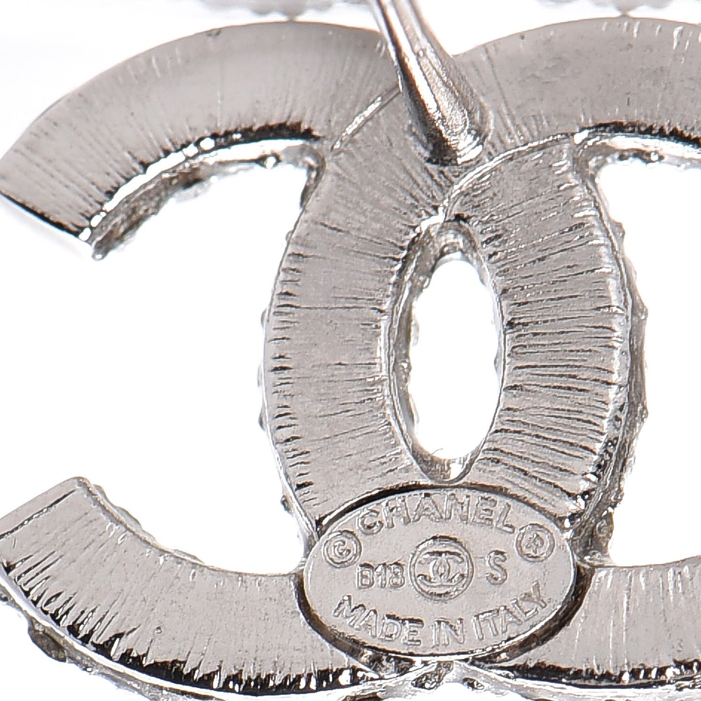 Crystal CC Earrings Silver