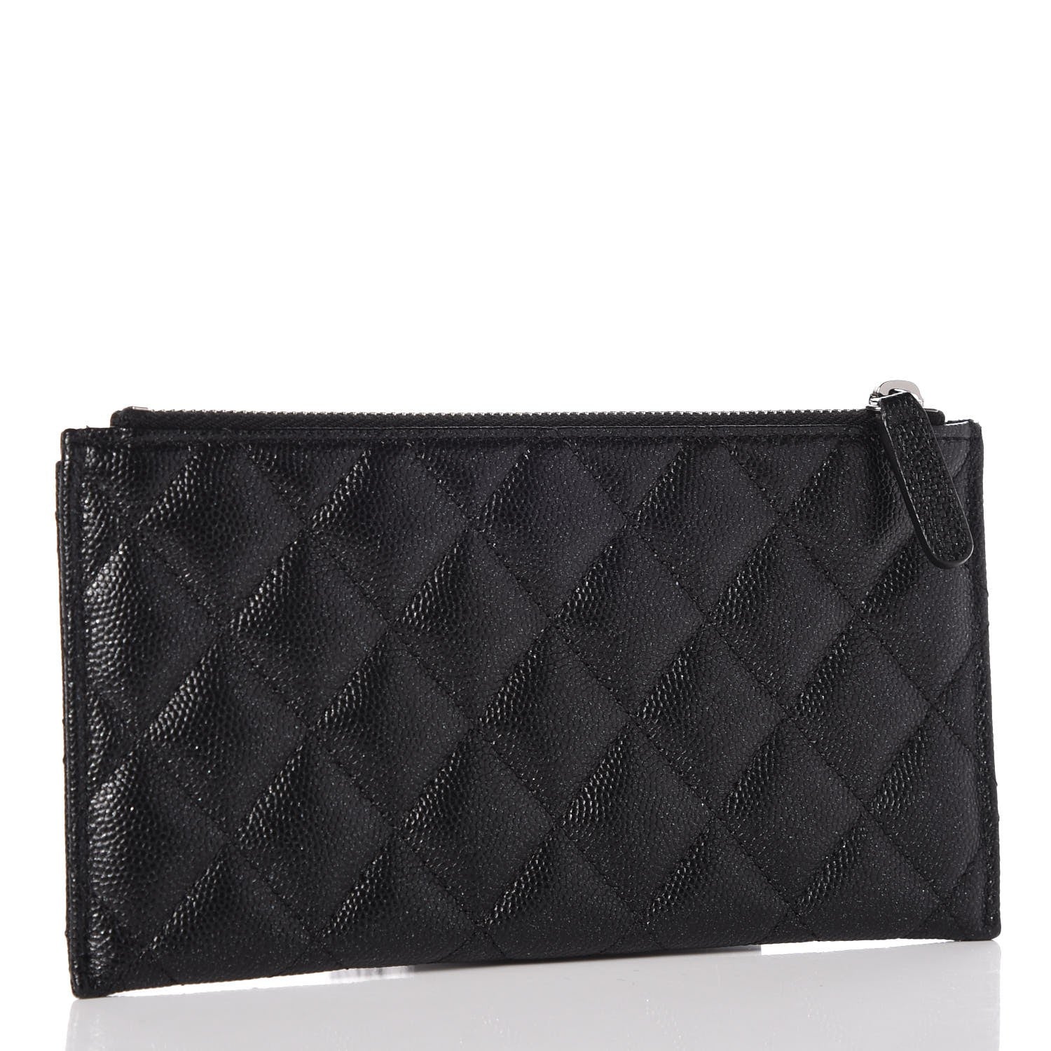Chanel Iridescent Caviar Quilted Classic Zip Pouch Black 3 of 8