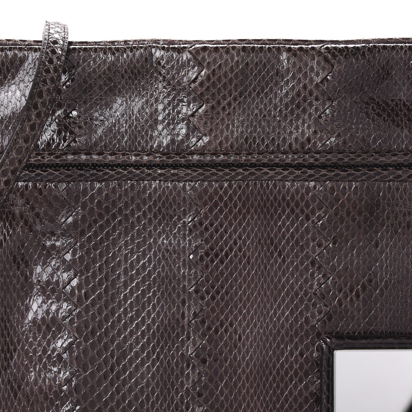 Ayers Snakeskin Flat Crossbody Brown