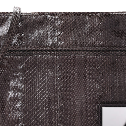 Bottega Veneta Ayers Snakeskin Flat Crossbody Brown 9 of 9