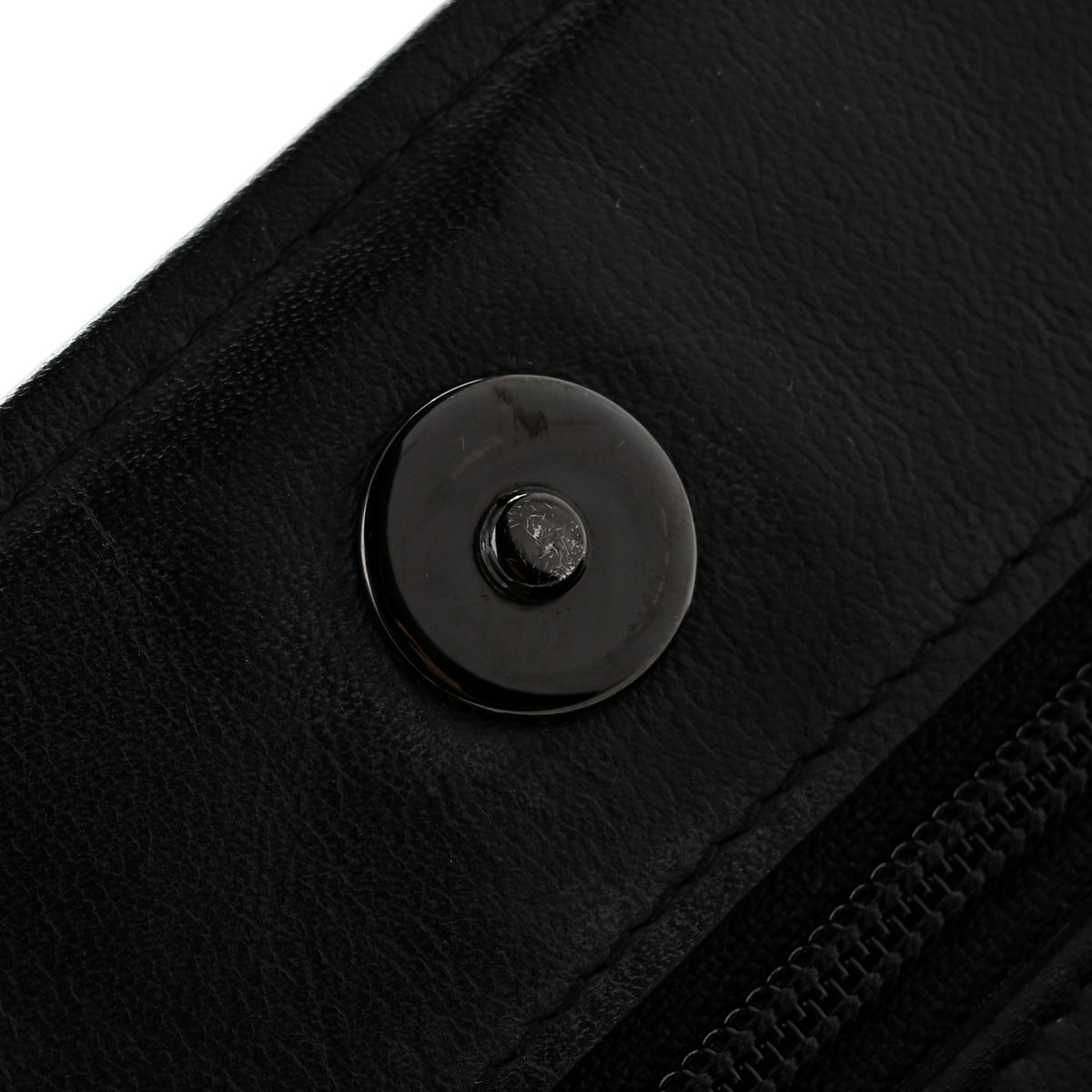 Chanel Calfskin Painted Chevron Embossed Boy Wallet On Chain WOC Black 15 of 16