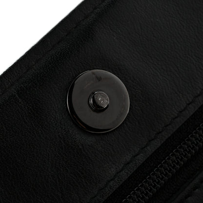 Chanel Calfskin Painted Chevron Embossed Boy Wallet On Chain WOC Black 15 of 16