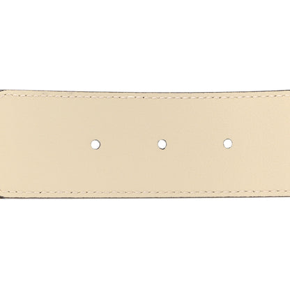 Gucci GG Supreme Monogram Matte Plutone Calfskin Double G 40mm Belt 80 32 Beige Ebony Mystic White 4 of 5