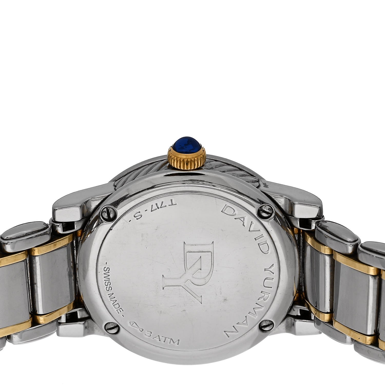 David Yurman Stainless Steel 18K Yellow Gold Diamond Bezel Mother of Pearl 30mm Classic Quartz Watch 4 of 4