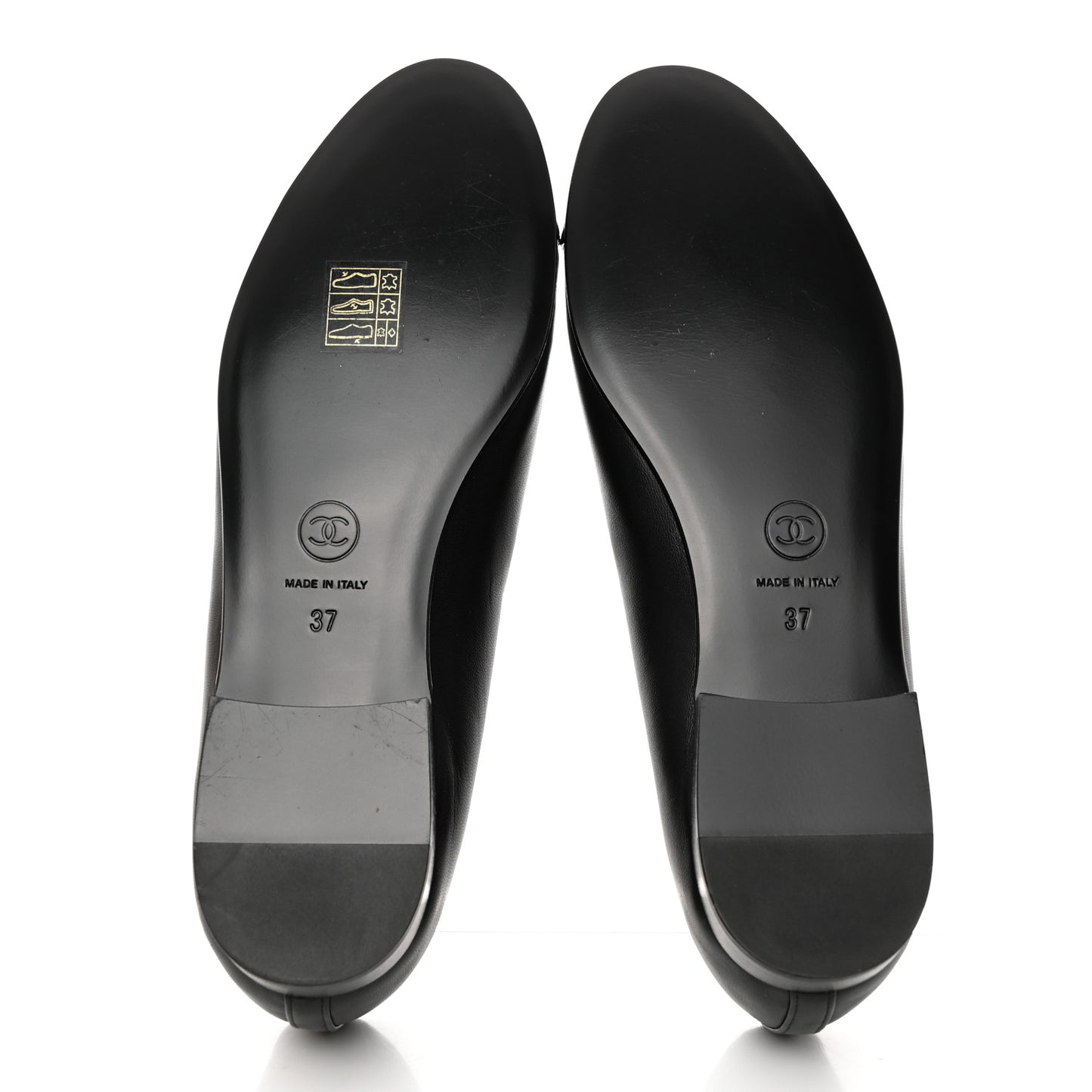 Lambskin Patent Cap Toe Ballerina Flats 37 Black