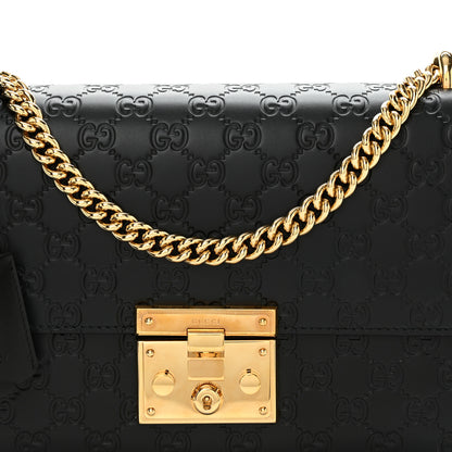 Gucci Guccissima Medium Padlock Shoulder Bag Black 8 of 10
