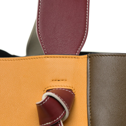 Celine Shiny Smooth Calfskin Twisted Cabas Yellow Khaki 18 of 19