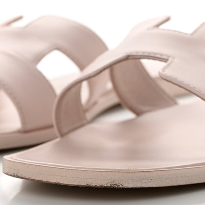 Hermes Box Calfskin Oran Sandals 41.5 Rose Pale 4 of 10