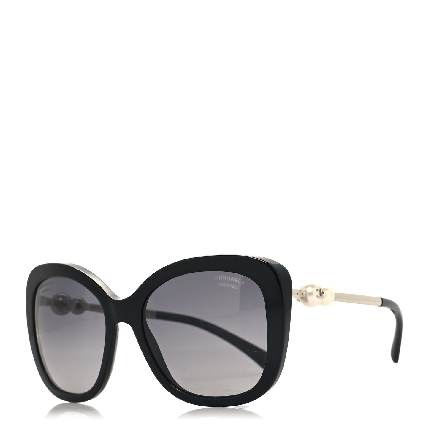 Acetate Polarized Butterfly Winter Pearl Sunglasses 5339-H Black