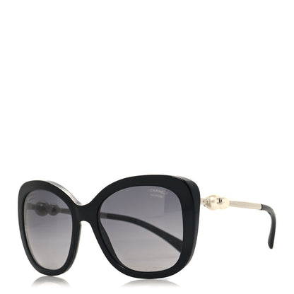 Chanel Acetate Polarized Butterfly Winter Pearl Sunglasses 5339-H Black 1 of 8