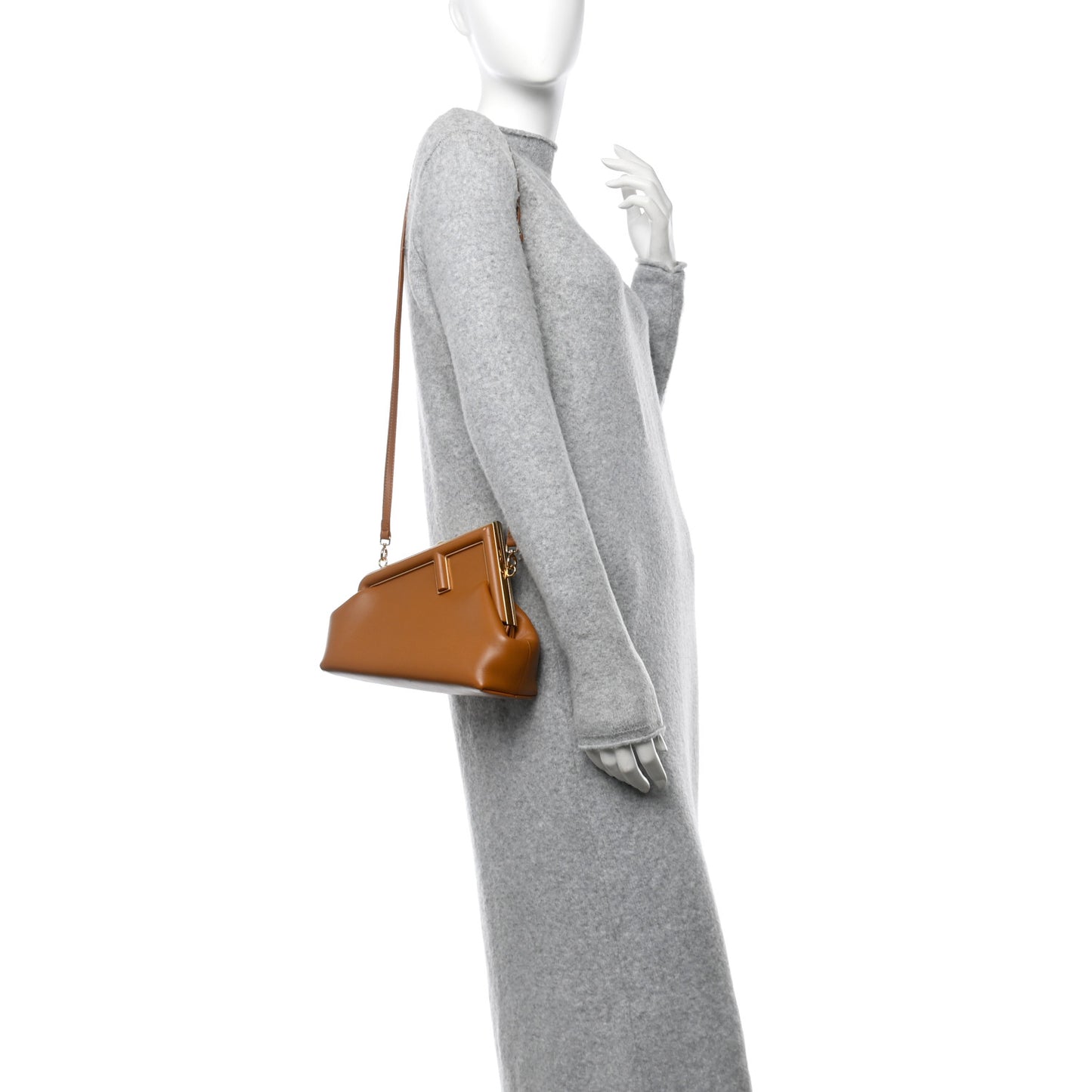 Shiny Nappa Small Fendi First Caramello