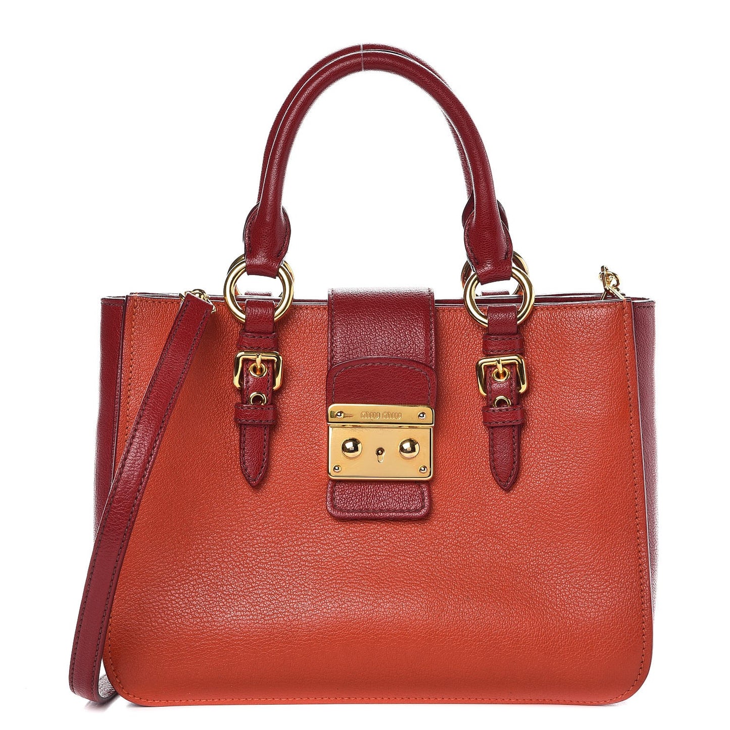 Goatskin Madras Shopping Tote Mandarino Rubino