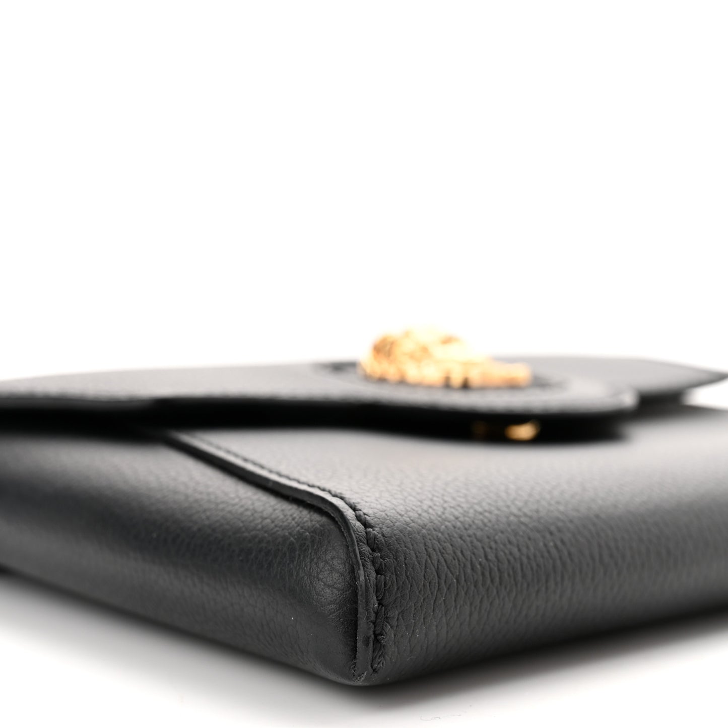 Grained Calfskin La Medusa Chain Crossbody Bag Black