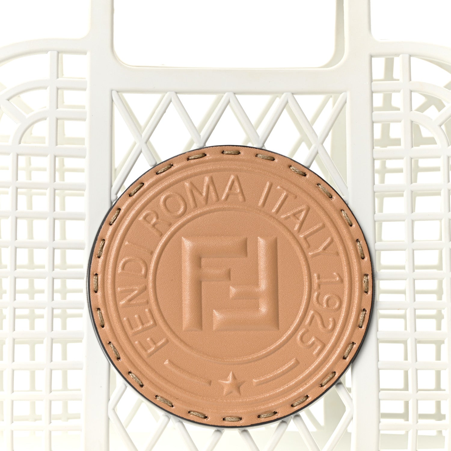 Fendi Recycled Plastic Vitello Liberty Matte Small Fendi Basket White Ice Miele 9 of 11