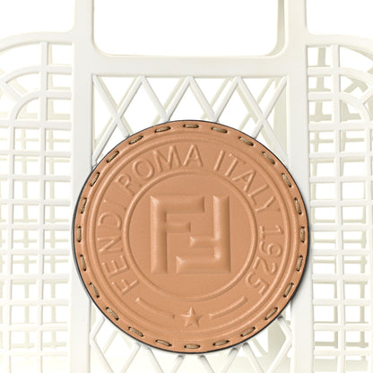 Fendi Recycled Plastic Vitello Liberty Matte Small Fendi Basket White Ice Miele 9 of 11