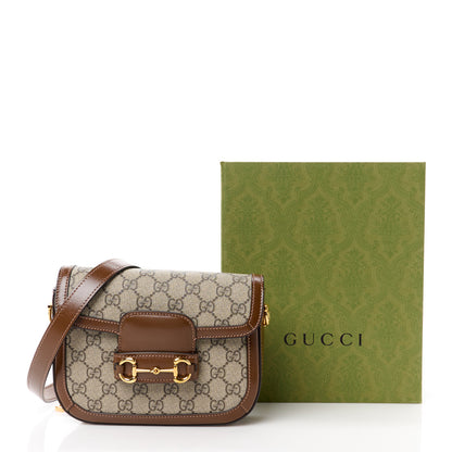 Gucci GG Supreme Monogram Web Mini Horsebit 1955 Shoulder Bag Beige Brown Sugar 13 of 13