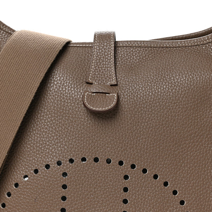 Hermes Taurillon Clemence Evelyne III GM Etoupe 8 of 11
