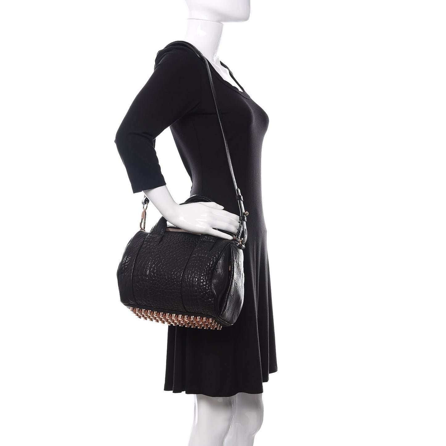 Pebbled Lambskin Rockie Black Rose Gold Hardware