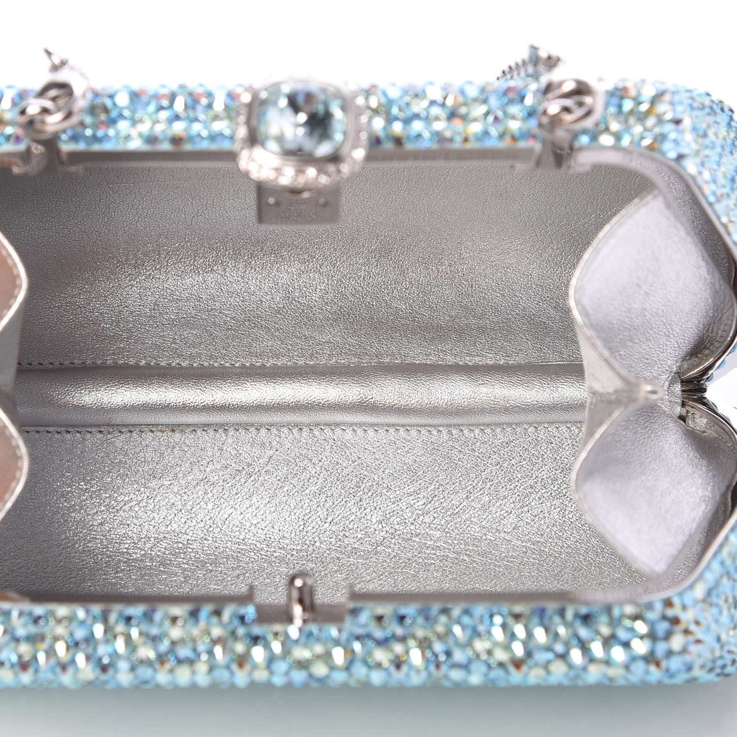 Judith Leiber Swarovski Crystal Miniaudiere Clutch Blue 6 of 8