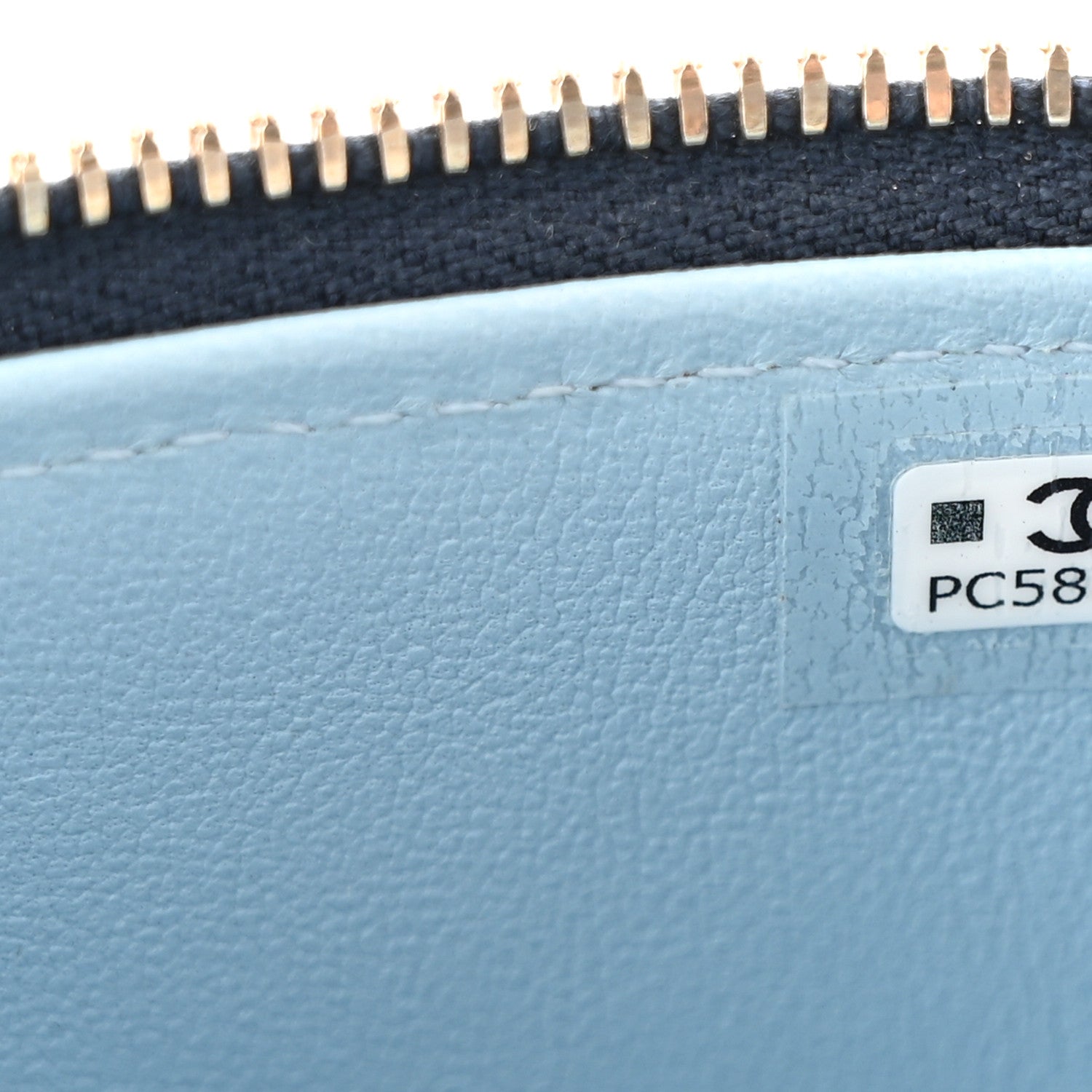 Chanel Lambskin Quilted Top Handle Mini Vanity Case With Chain Dark Blue Light Blue 7 of 11