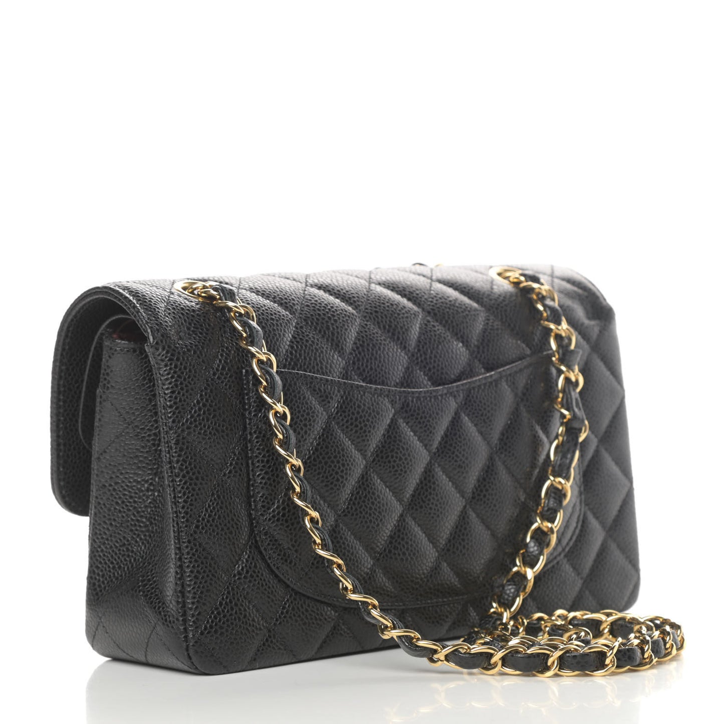Caviar Quilted Small Double Flap Black
