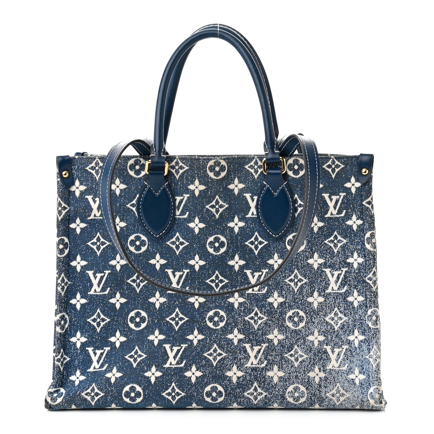 Louis Vuitton Monogram Jacquard Denim Onthego MM Bleu 1 of 12