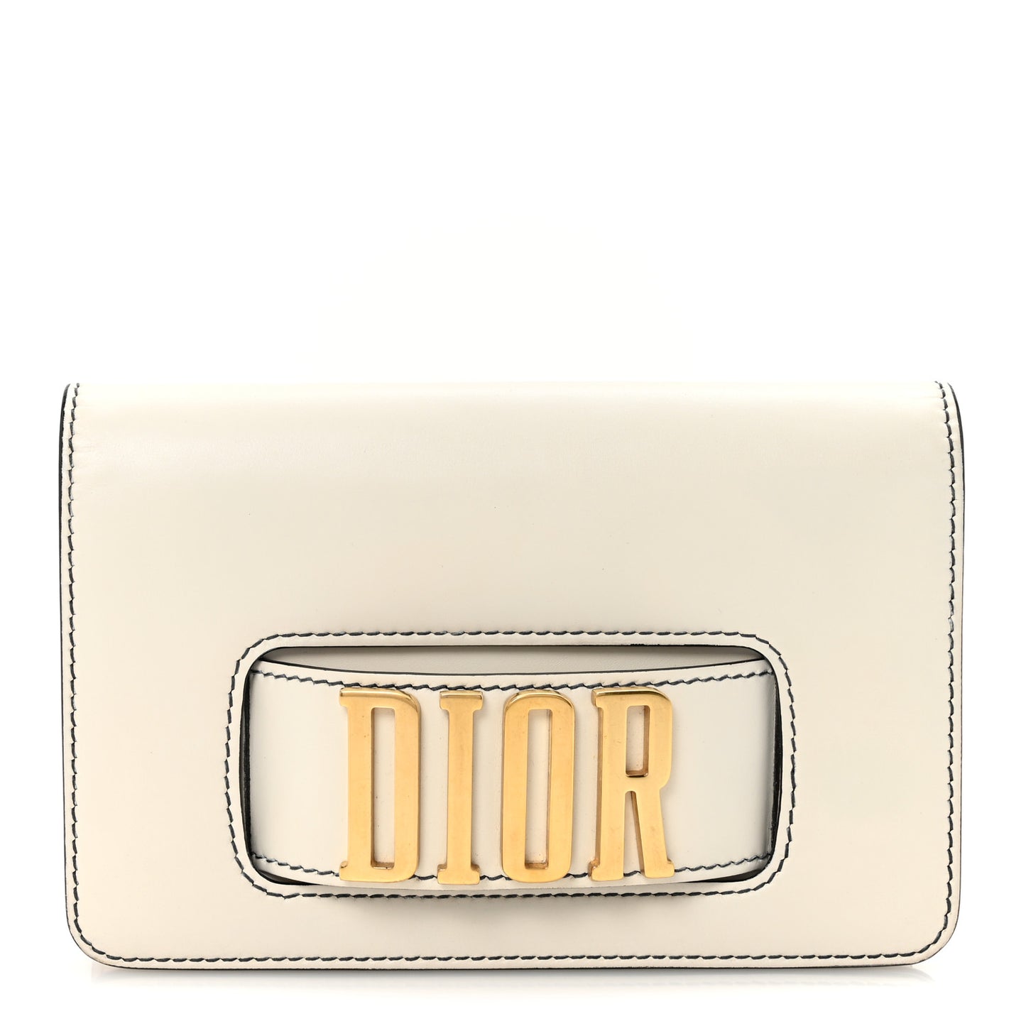 Smooth Calfskin Dio(r)evolution Flap Clutch White