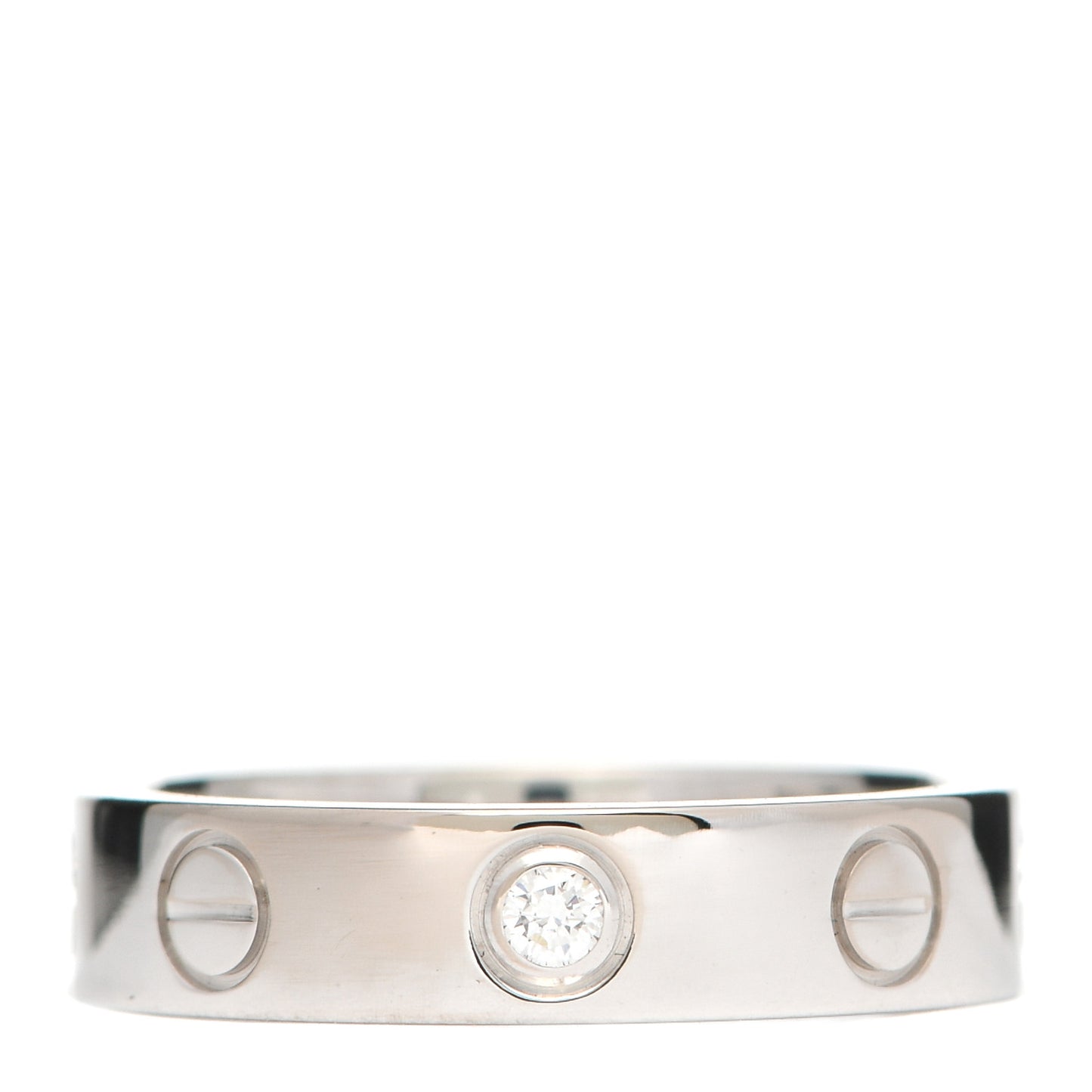 18K White Gold Diamond 4mm LOVE Wedding Band Ring 46 3.75