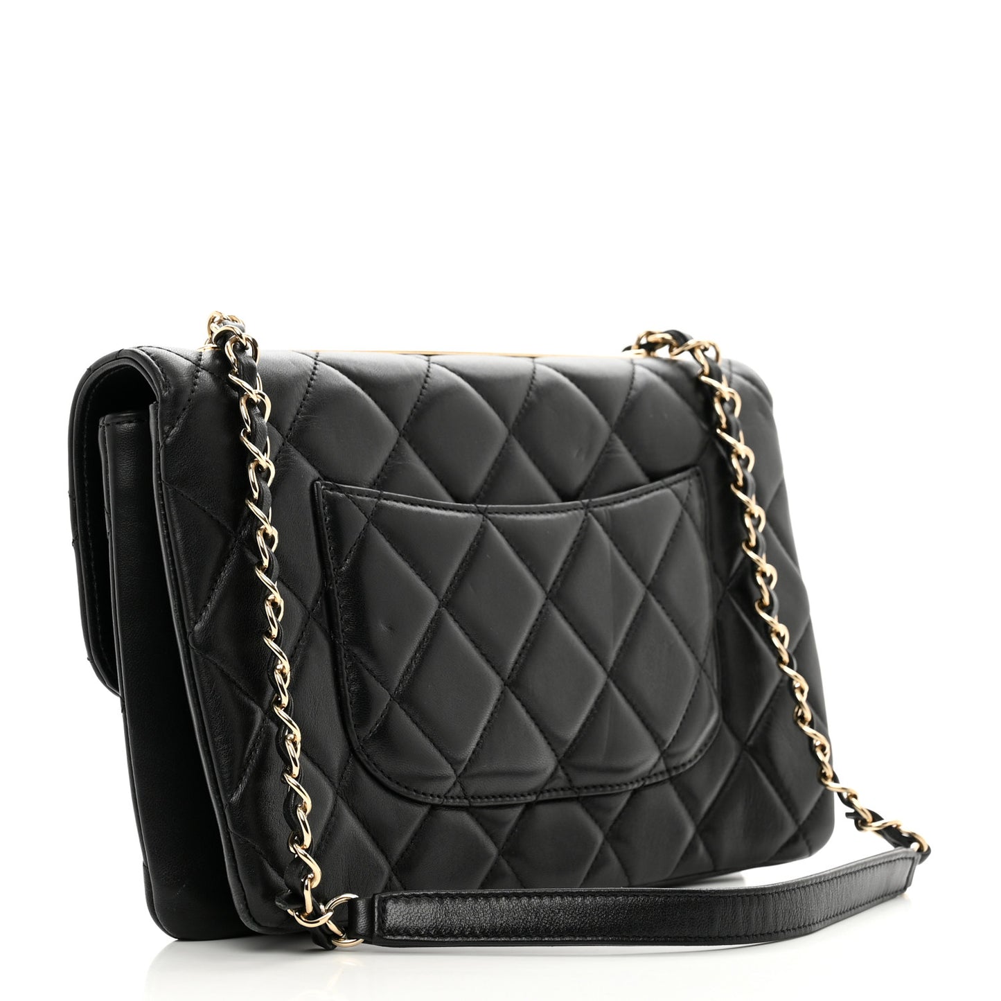 Lambskin Quilted Medium Trendy CC Flap Black