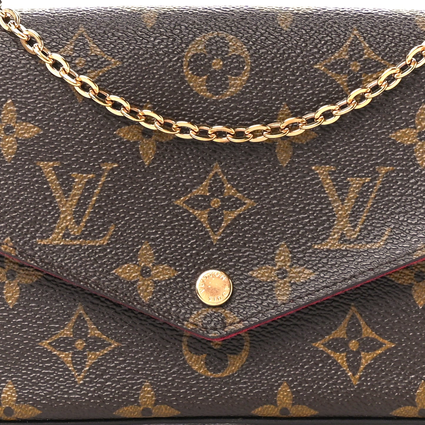 Monogram Pochette Felicie Chain Wallet Fuchsia