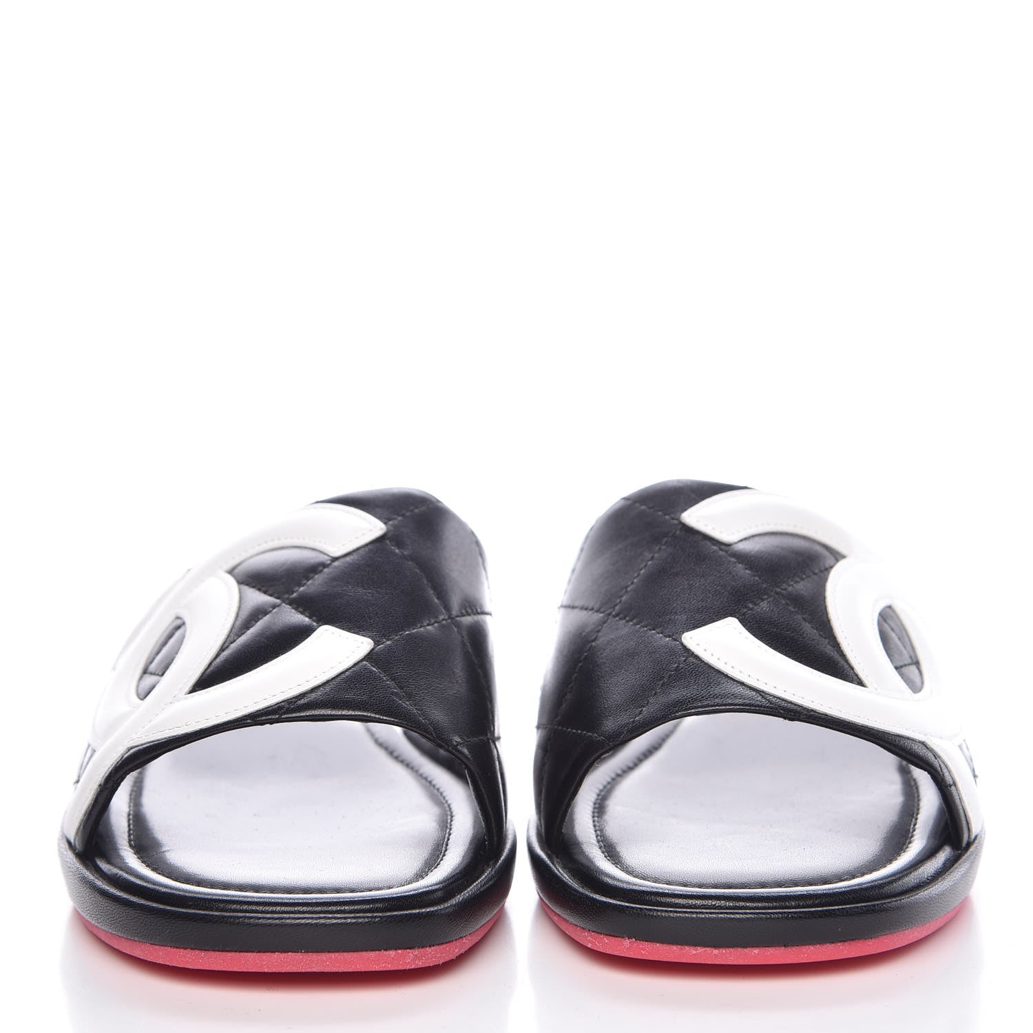 Chanel Calfskin Cambon CC Flat Slide Sandals 36.5 Black 2 of 11