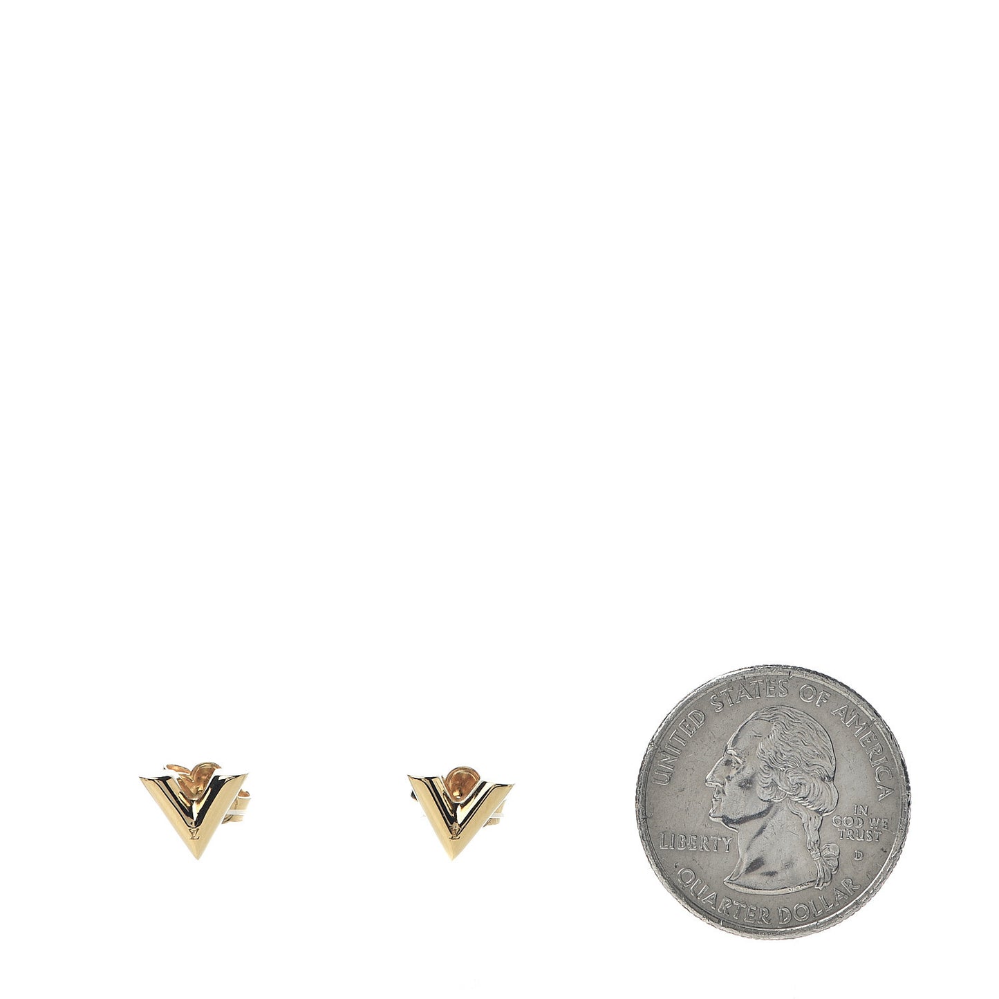Brass Essential V Stud Earrings Gold