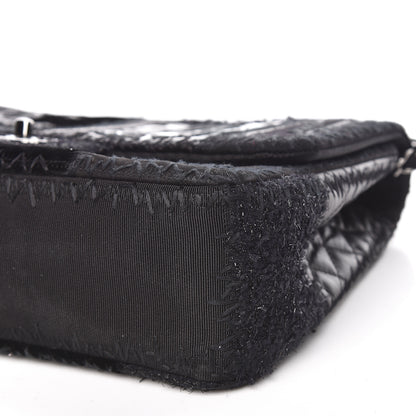 Chanel Tweed Patchwork Jumbo Single Flap Black 12 of 13