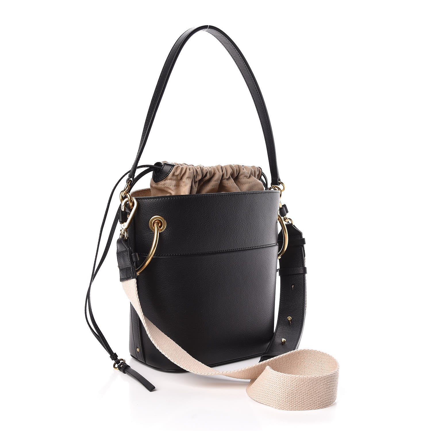 Chloe Smooth Calfskin Small Roy Bucket Bag Black 4 of 11