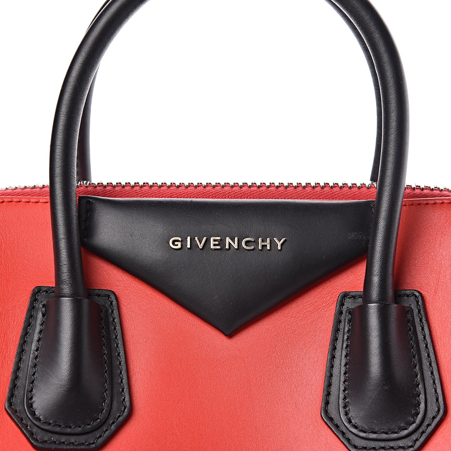 Smooth Calfskin Small Bi-Color Antigona Red Black