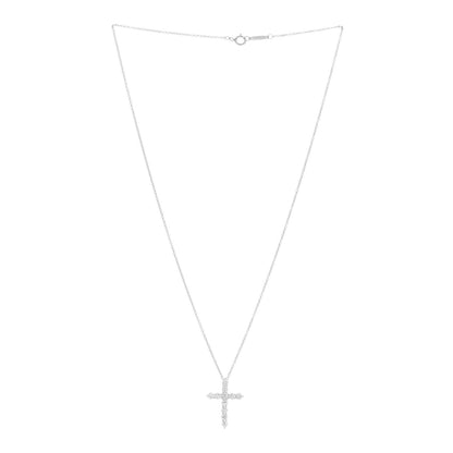 Tiffany Platinum Diamond Medium Cross Pendant Necklace 3 of 7