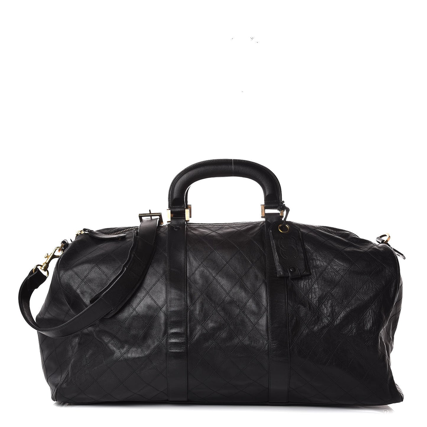 Calfskin Stitched Duffel Bag Black