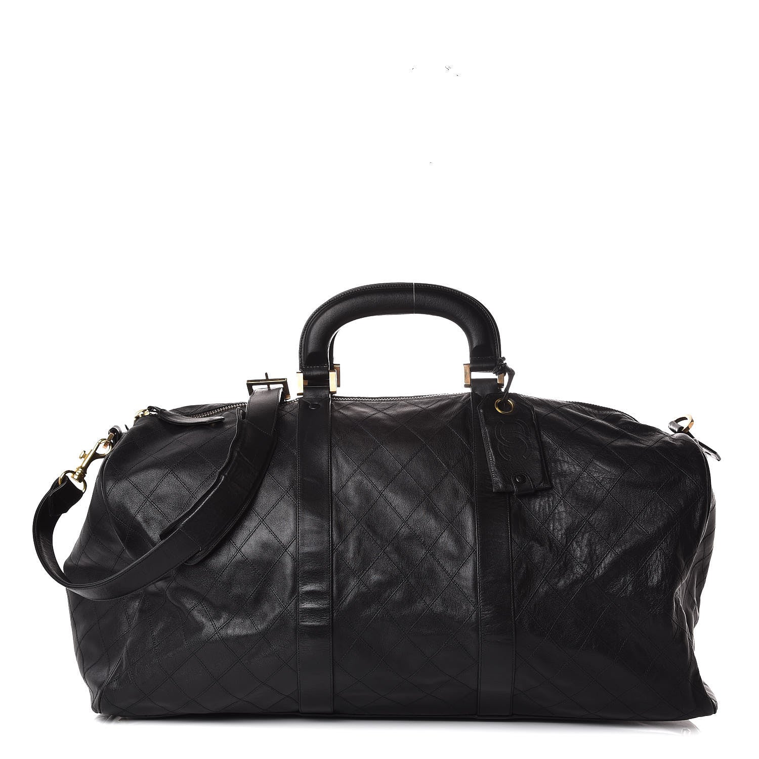 Chanel Calfskin Stitched Duffel Bag Black 1 of 12